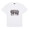 Heren Balenciaga T-shirt met bandportretprint en logo, retro, korte mouwen, wit 612966TIV479000