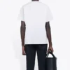 Heren Balenciaga T-shirt met bandportretprint en logo, retro, korte mouwen, wit 612966TIV479000