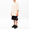 Heren Balenciaga T-shirt met geborduurd logo, ronde hals en korte mouwen, crèmekleurig wit 641614TJV829757