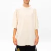 Heren Balenciaga T-shirt met geborduurd logo, ronde hals en korte mouwen, crèmekleurig wit 641614TJV829757