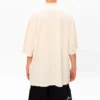 Heren Balenciaga T-shirt met geborduurd logo, ronde hals en korte mouwen, crèmekleurig wit 641614TJV829757