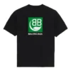 Heren Balenciaga T-shirt met logo-opdruk, korte mouwen, zwart 594579THV631000