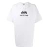 Heren Balenciaga T-shirt met logo-opdruk, ronde hals en korte mouwen, wit 583214TFV652569