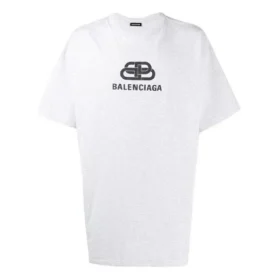 Heren Balenciaga T-shirt met logo-opdruk, ronde hals en korte mouwen, wit 583214TFV652569