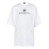 Heren Balenciaga T-shirt met logo-print, ronde hals en korte mouwen, wit 556150TYK239000