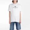 Heren Balenciaga T-shirt met logo-print, ronde hals en korte mouwen, wit 556150TYK239000