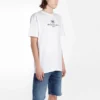 Heren Balenciaga T-shirt met logo-print, ronde hals en korte mouwen, wit 556150TYK239000