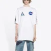 Heren Balenciaga x NASA Crossover FW21 losvallend met ronde hals en korte mouwen, wit 651795TKVD79040