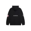 Heren Balenciaga x NASA FW21 Crossover Logo katoenen klassieke hoodie met capuchon, los model, lange mouwen, zwart 651799TKVD81070