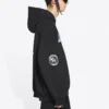 Heren Balenciaga x NASA FW21 Crossover Logo katoenen klassieke hoodie met capuchon, los model, lange mouwen, zwart 651799TKVD81070