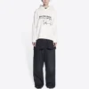 Heren Balenciaga x RuPaul Crossover FW21 pullover met alfabetprint, romig wit 670946TLV569057