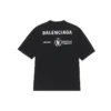 Heren Balenciaga x WFP 1e generatie pullover met crossover-print en logo, ronde hals en korte mouwen, zwart 612966THV841000