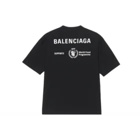 Heren Balenciaga x WFP 1e generatie pullover met crossover-print en logo, ronde hals en korte mouwen, zwart 612966THV841000
