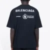 Heren Balenciaga x WFP 1e generatie pullover met crossover-print en logo, ronde hals en korte mouwen, zwart 612966THV841000