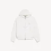 Heren hoodie met rits en capuchon in wit