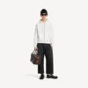 Heren hoodie met rits en capuchon in wit