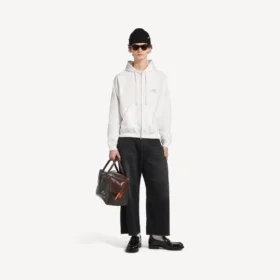 Heren hoodie met rits en capuchon in wit
