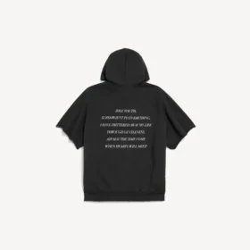 Heren hoodie ‘The Song of the Highest Tower’ met afgeknipte mouwen in zwart