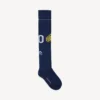 Heren lange sokken met marine-embleem in marineblauw