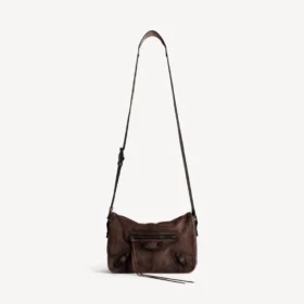 Heren Le City messenger-tas met klep, klein, in licht espresso