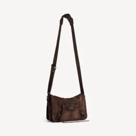 Heren Le City messenger-tas met klep, klein, in licht espresso