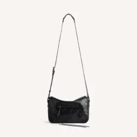 Heren Le City messenger tas met klep, klein, in zwart