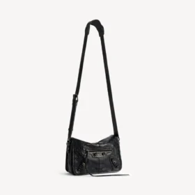 Heren Le City messenger tas met klep, klein, in zwart