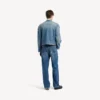 Heren-motorjas van squeeze-denim in donkerblauw