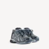 Heren Runner sneaker in grijs/marineblauw/lichtblauw