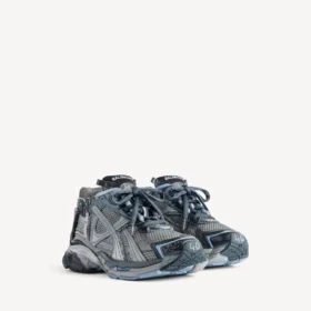 Heren Runner sneaker in grijs/marineblauw/lichtblauw