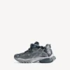 Heren Runner sneaker in grijs/marineblauw/lichtblauw