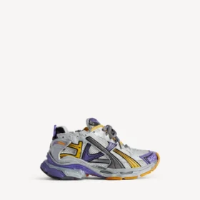 Heren Runner sneaker in paars/oranje/grijs