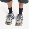 Heren Runner sneaker in paars/oranje/grijs