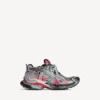 Heren Runner Sneaker met kleurverloop in grijs/rood/zwart