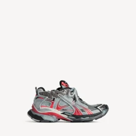 Heren Runner Sneaker met kleurverloop in grijs/rood/zwart
