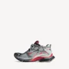 Heren Runner Sneaker met kleurverloop in grijs/rood/zwart
