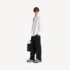 Heren Runner Sneaker met kleurverloop in grijs/rood/zwart