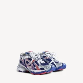 Heren Runner sneaker met kleurverloop in marineblauw/rood/grijs