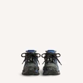 Heren Runner sneaker van mesh met kleurverloop in zwart/blauw/grijs