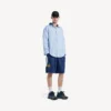 Heren Runner sneaker van mesh met kleurverloop in zwart/blauw/grijs