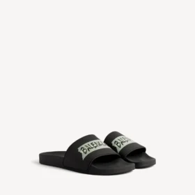 Heren-sandalen voor bij het zwembad in zwart/wit