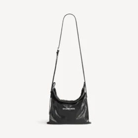 Heren shopper met stofzakje, crossbody tasje, medium, in zwart