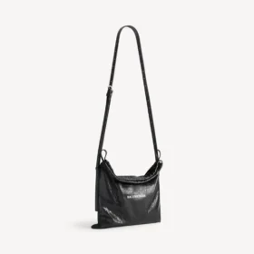 Heren shopper met stofzakje, crossbody tasje, medium, in zwart