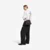 Heren shopper met stofzakje, crossbody tasje, medium, in zwart
