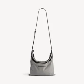 Heren shopper stofzakje crossbody tasje medium in Balenciaga-grijs