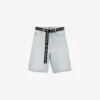 Heren short met riemen in lichtblauw