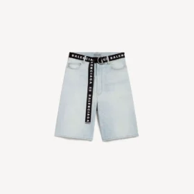 Heren short met riemen in lichtblauw