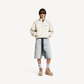 Heren short met riemen in lichtblauw