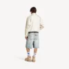 Heren short met riemen in lichtblauw