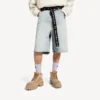 Heren short met riemen in lichtblauw
